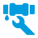 Water leak illustration with wrench